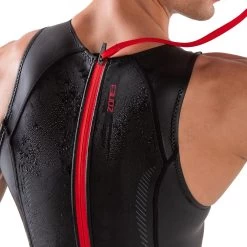 2024 Zone3 Hombres 1.5mm Neoprene Kneeskin Sin Mangas Shorty Neopreno NA18MKNE101 - Black / Red -Aqua Sport Tienda Zone3 Mens 1.5mm Neoprene Knewwskin Wetsuit NA18MKNE101 Black Red 4.2000x2000