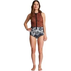 2024 Billabong Mujeres Sol Sista 1mm Front Zip Shorty Traje De Neopreno Abjw500101 - Manchado