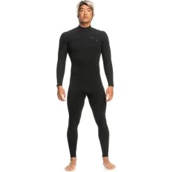 2024 Quiksilver Hombres Highline 4/3mm Chest Zip Neopreno EQYW103158 - Black