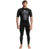 2024 Quiksilver Hombres Prologue 2mm Back Zip Manga Corta Neopreno EQYW303022 - Black